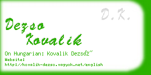 dezso kovalik business card